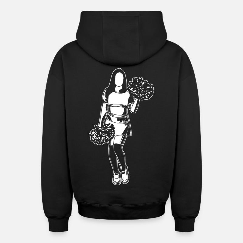 Cheerleader - Sweat à capuche unisexe zippé oversize épais SPREAD - noir