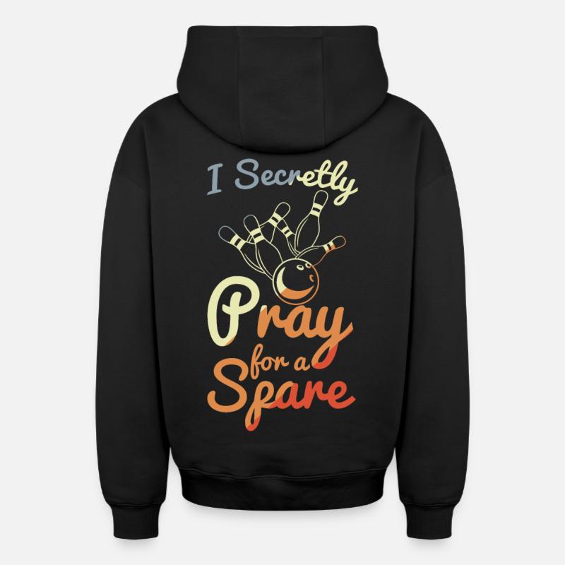 Blague de bowling - Sweat à capuche unisexe zippé oversize épais SPREAD - noir
