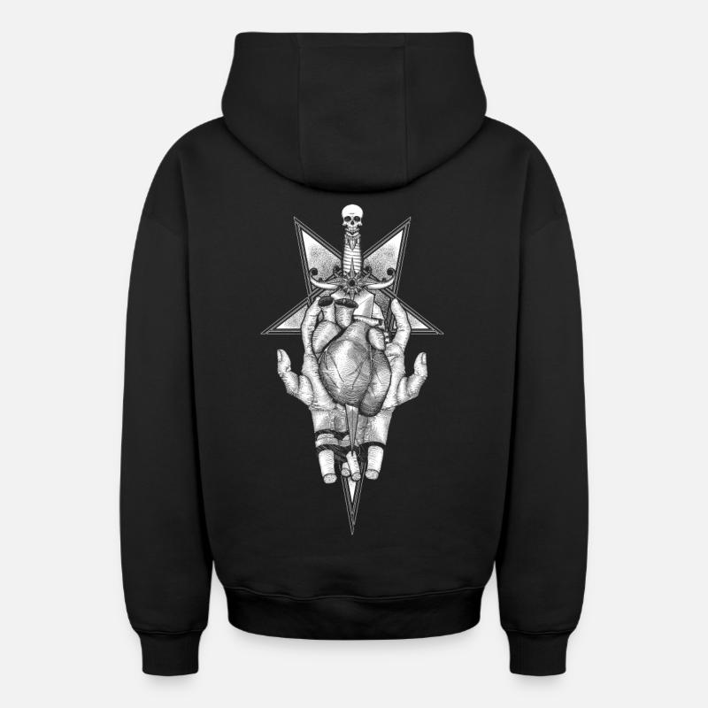Aching Heart - Version noire - Sweat à capuche unisexe zippé oversize épais SPREAD - noir