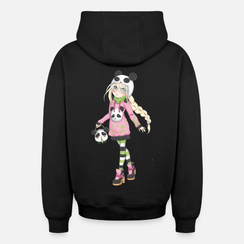 Mangas - Sweat à capuche unisexe zippé oversize épais SPREAD - noir