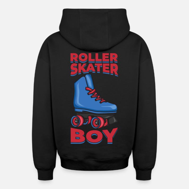 Rollerskates Junge - Oversized Heavyweight Unisex Zip Hoodie - Schwarz