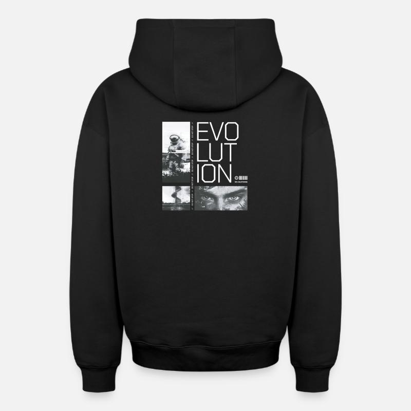 Evolution - do not stop - Oversized Heavyweight Unisex Zip Hoodie - Schwarz