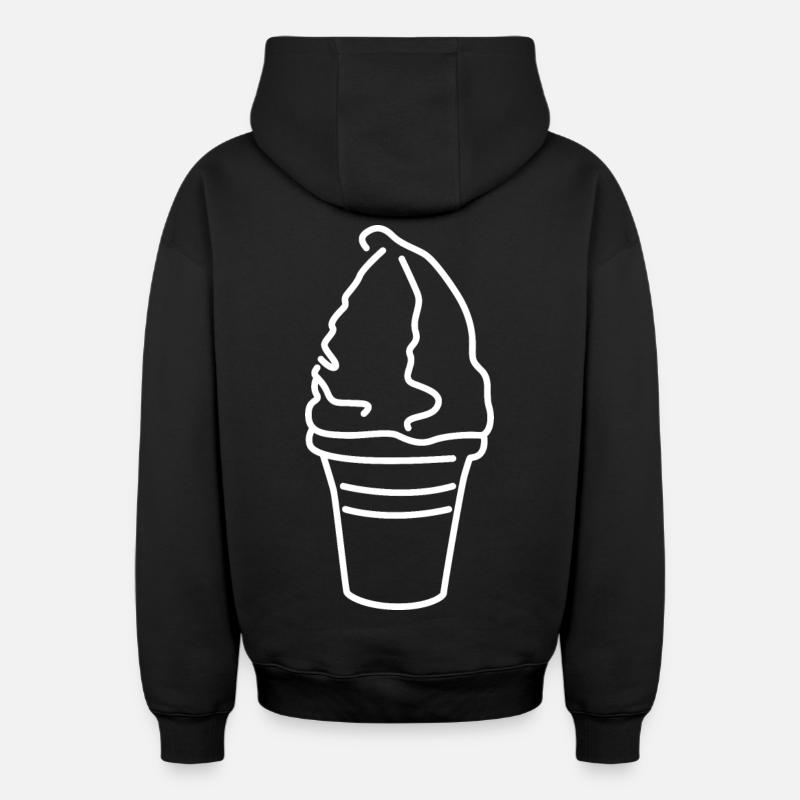 Softeis - Oversized Heavyweight Unisex Zip Hoodie - Schwarz