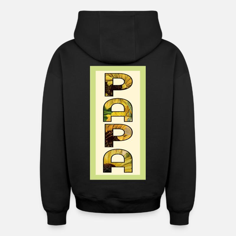 Papa du champ de tournesols - Sweat à capuche unisexe zippé oversize épais SPREAD - noir