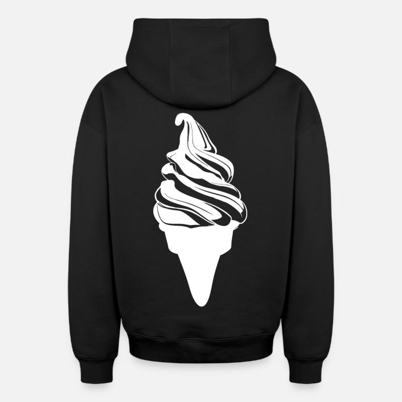 Glace molle - Sweat à capuche unisexe zippé oversize épais SPREAD - noir
