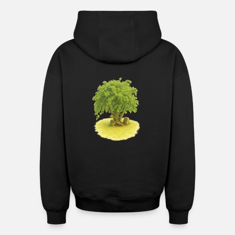 Arbre de vie - Sweat à capuche unisexe zippé oversize épais SPREAD - noir