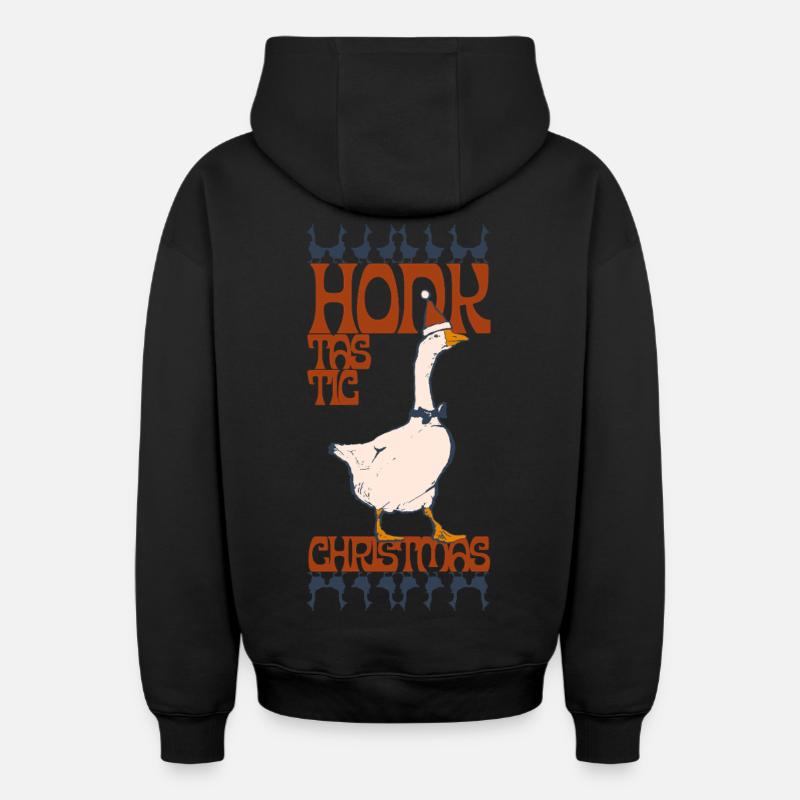 NOËL HONKTASTIC - Sweat à capuche unisexe zippé oversize épais SPREAD - noir