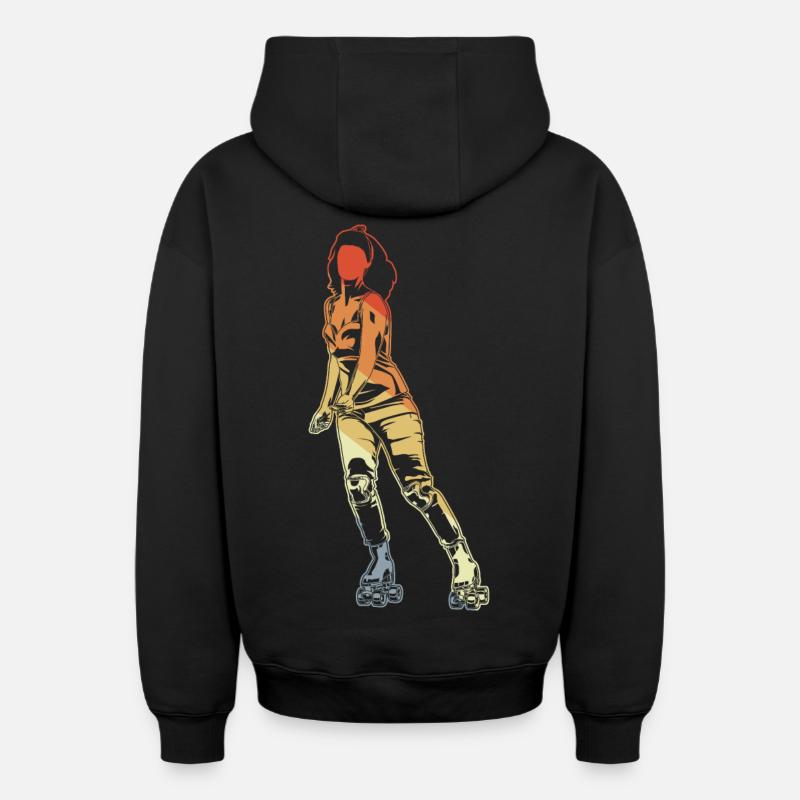 Patineur à roulettes - Sweat à capuche unisexe zippé oversize épais SPREAD - noir