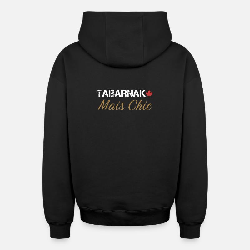 Tabarnak Chic Motif Nature Élégant - Sweat à capuche unisexe zippé oversize épais SPREAD - noir