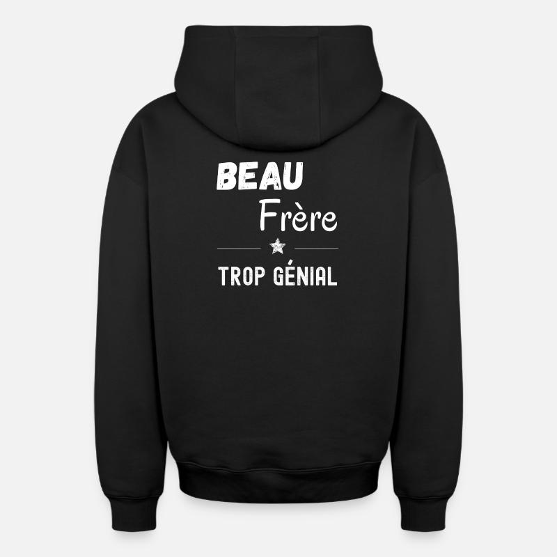 Beau frère - Sweat à capuche unisexe zippé oversize épais SPREAD - noir