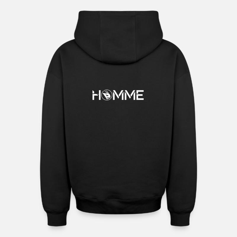 Homme - Sweat à capuche unisexe zippé oversize épais SPREAD - noir