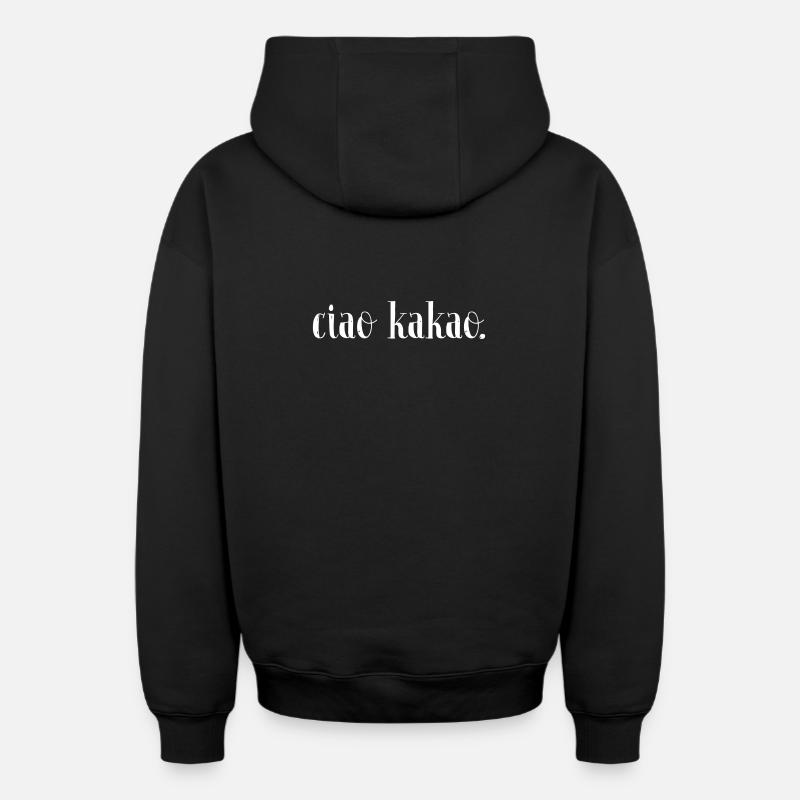 ciaokakao - Sweat à capuche unisexe zippé oversize épais SPREAD - noir