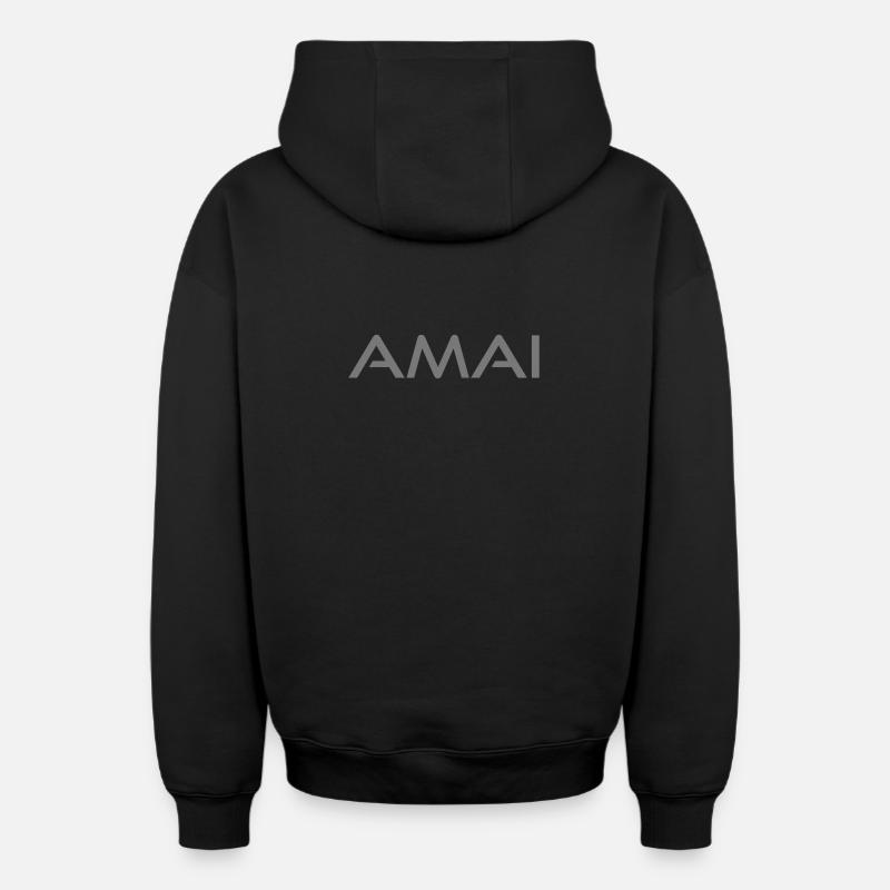 Amai - Dialecte anversois - Sweat à capuche unisexe zippé oversize épais SPREAD - noir
