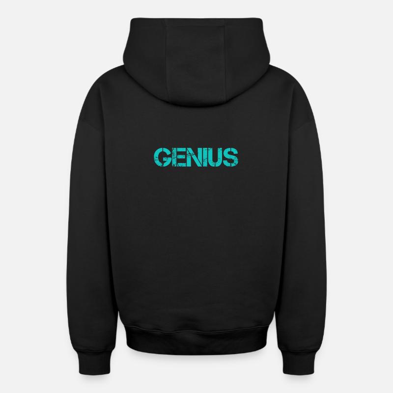 GÉNIE - Sweat à capuche unisexe zippé oversize épais SPREAD - noir