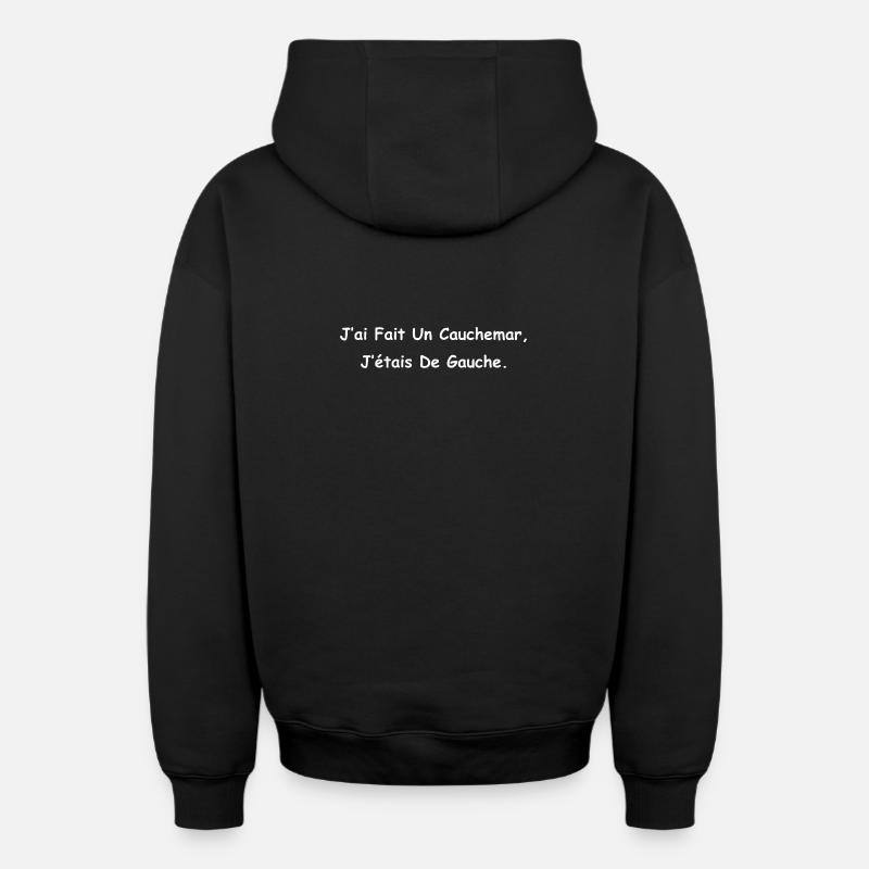 Cauchemar gauche - Sweat à capuche unisexe zippé oversize épais SPREAD - noir