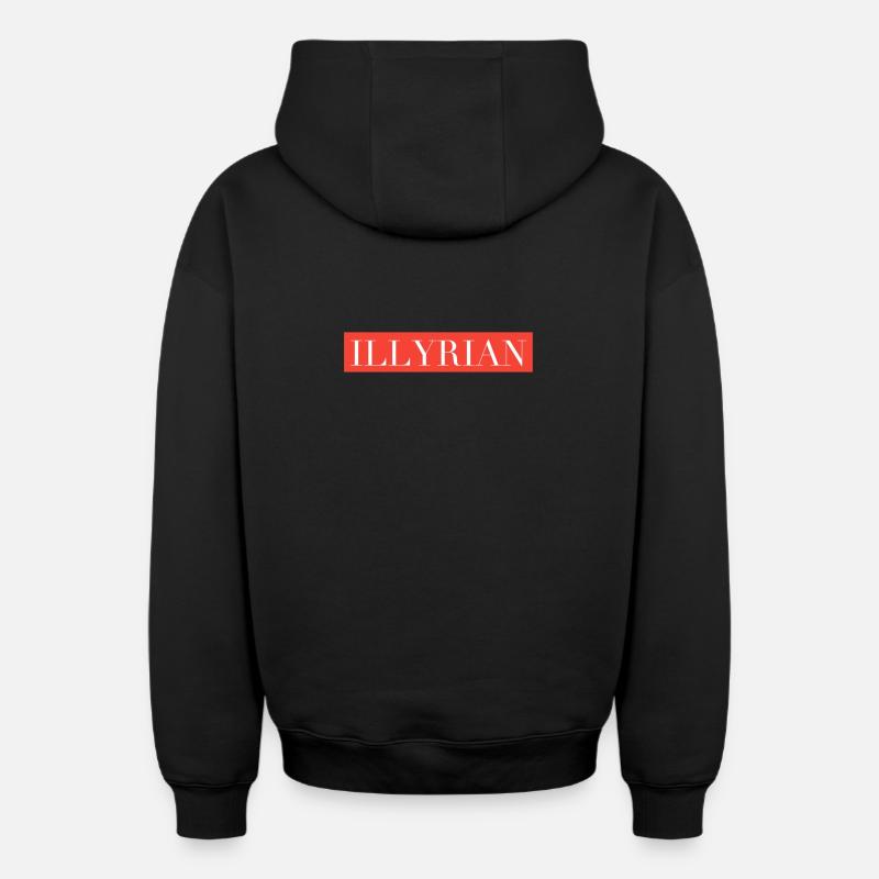 Illyrian - Sweat à capuche unisexe zippé oversize épais SPREAD - noir