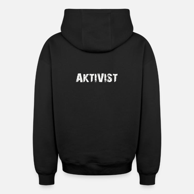 ACTIVISTE - Sweat à capuche unisexe zippé oversize épais SPREAD - noir