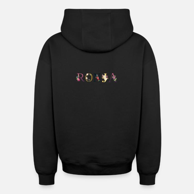 Ronja - Sweat à capuche unisexe zippé oversize épais SPREAD - noir