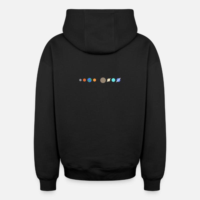 Planètes du système solaire - Sweat à capuche unisexe zippé oversize épais SPREAD - noir