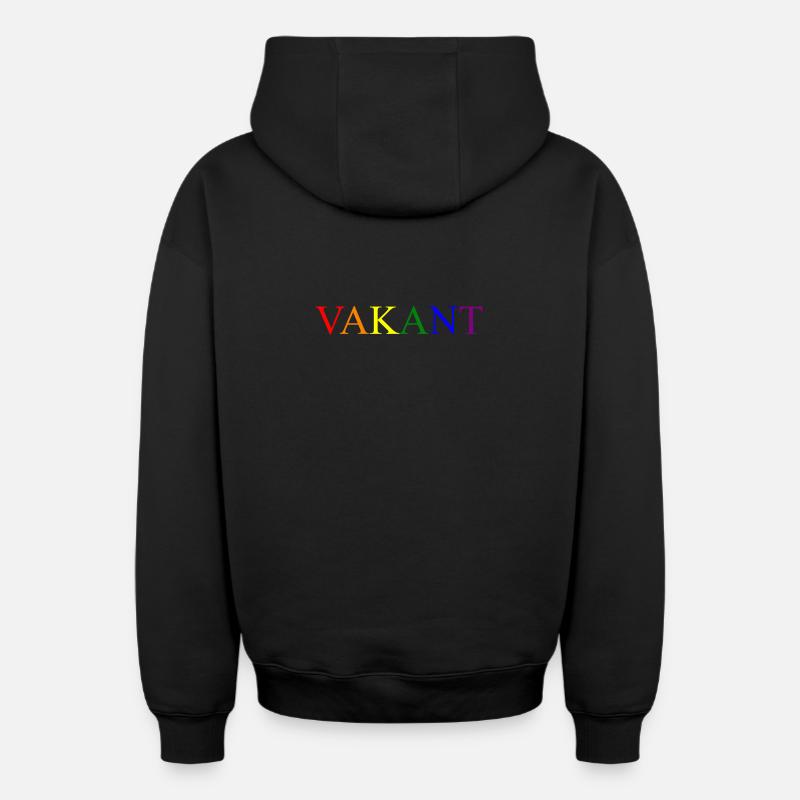Lettrage vacant 1 - Sweat à capuche unisexe zippé oversize épais SPREAD - noir
