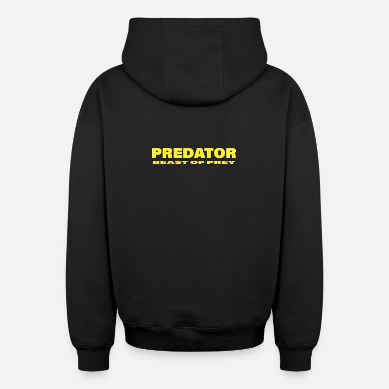 Prédateur - Sweat à capuche unisexe zippé oversize épais SPREAD - noir