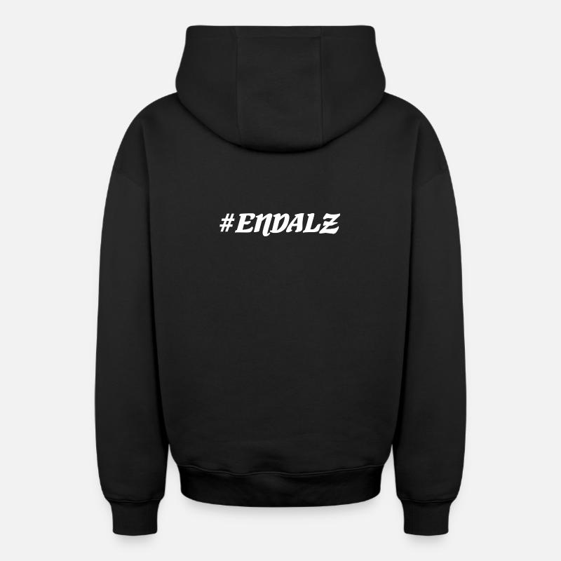 Endalz - Sweat à capuche unisexe zippé oversize épais SPREAD - noir