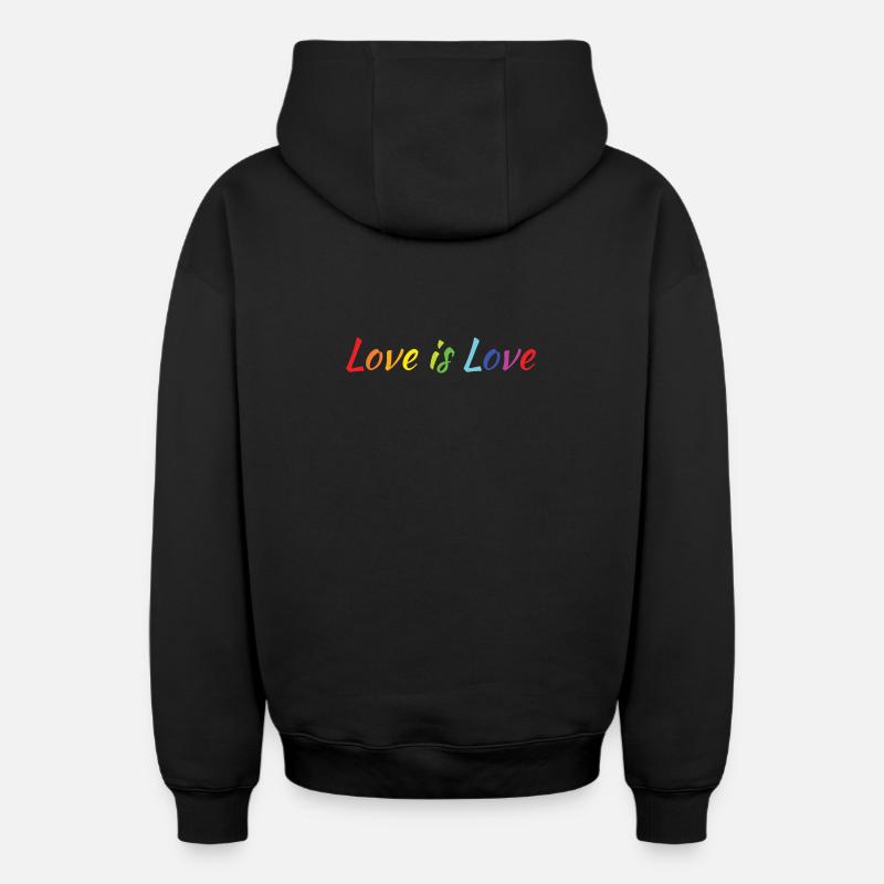 L'amour c'est l'amour - Sweat à capuche unisexe zippé oversize épais SPREAD - noir