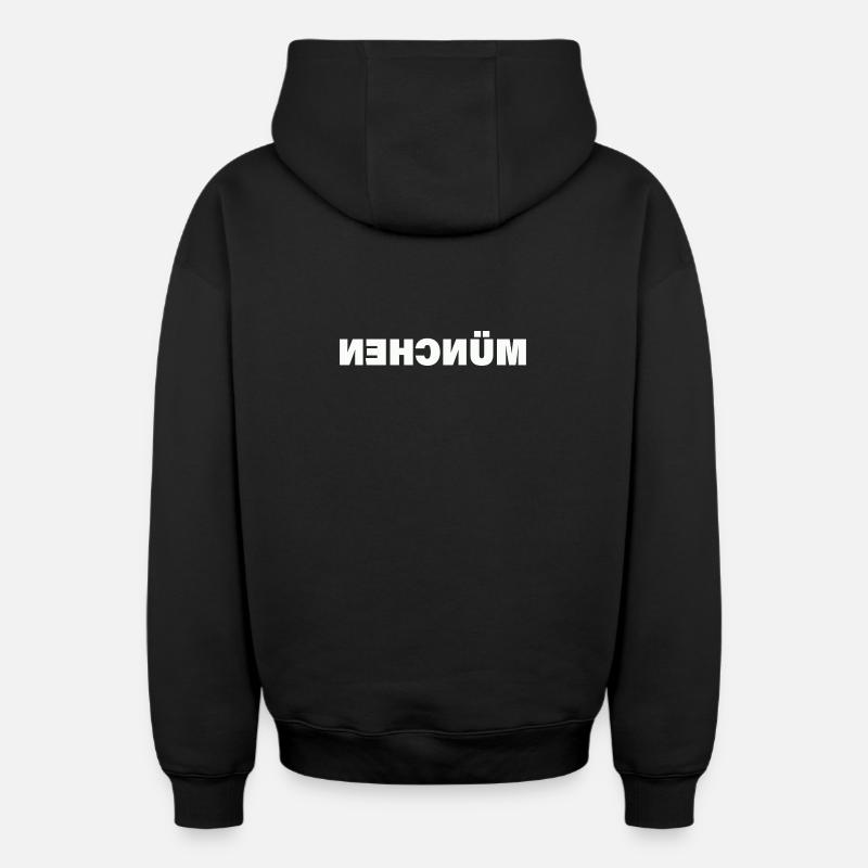 MUNICH - Sweat à capuche unisexe zippé oversize épais SPREAD - noir
