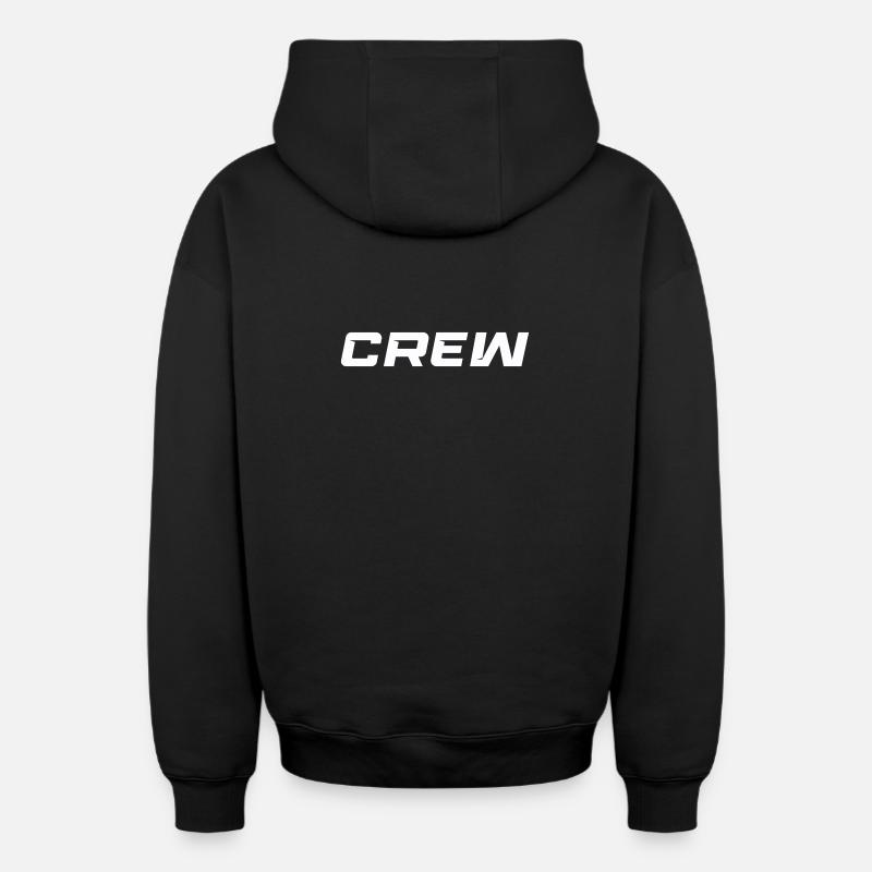 équipage - Sweat à capuche unisexe zippé oversize épais SPREAD - noir