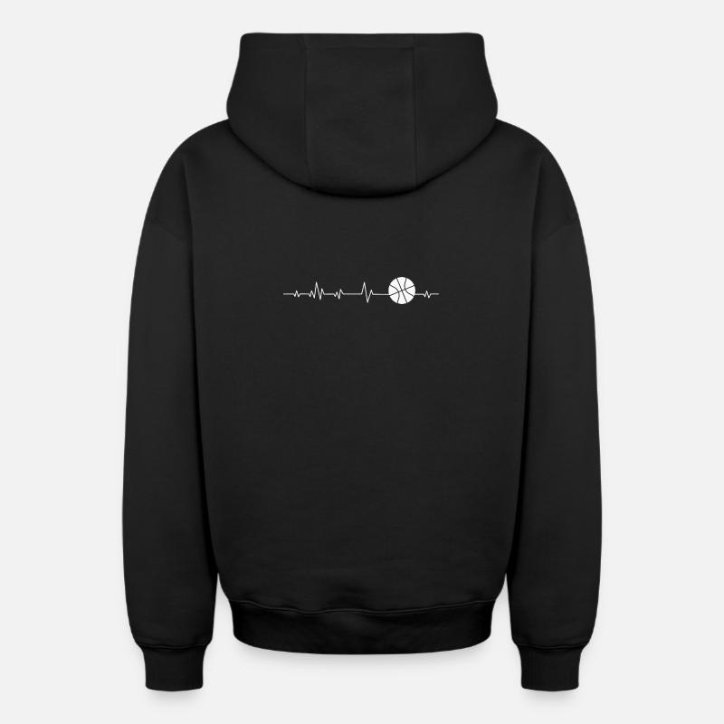 Basketteur - Sweat à capuche unisexe zippé oversize épais SPREAD - noir