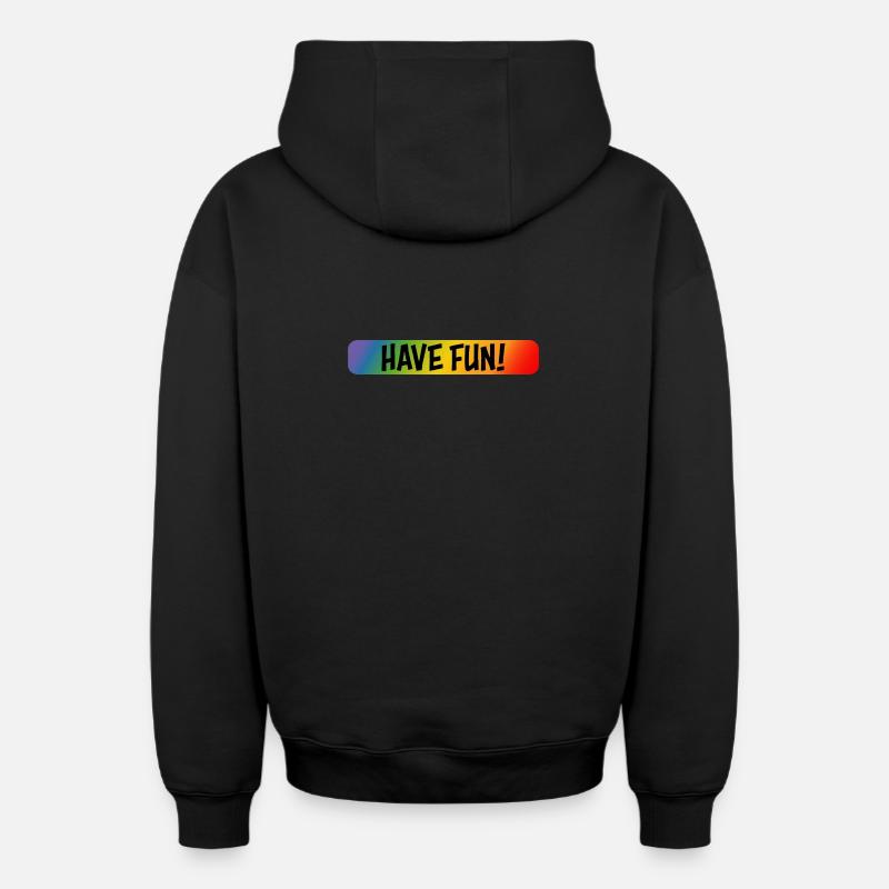 regenbogen have fun - Oversized Heavyweight Unisex Zip Hoodie - Schwarz