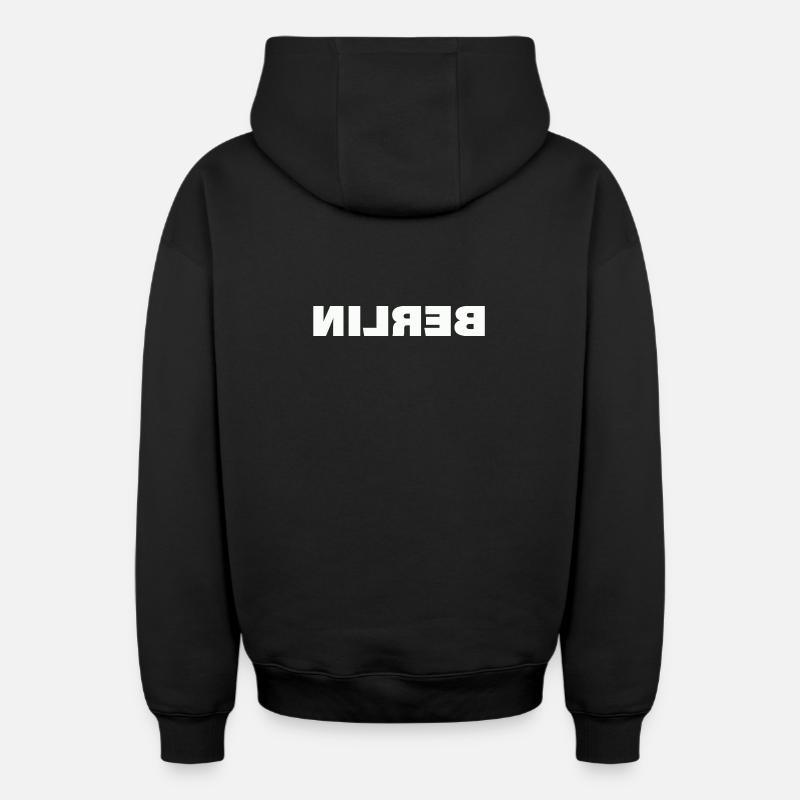 BERLIN - Oversized Heavyweight Unisex Zip Hoodie - Schwarz