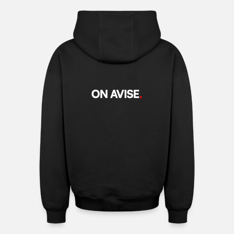 On avise - Sweat à capuche unisexe zippé oversize épais SPREAD - noir