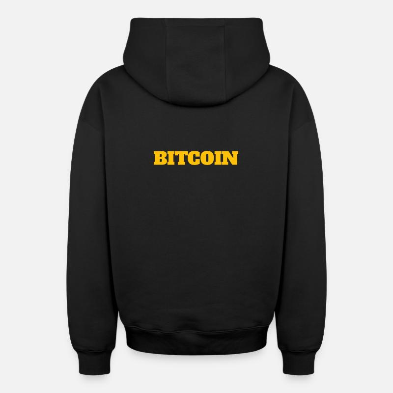 Le bitcoin - Sweat à capuche unisexe zippé oversize épais SPREAD - noir