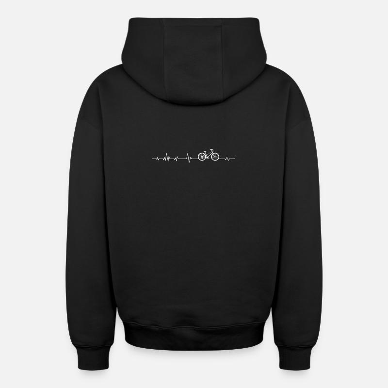 Bicyclette - Sweat à capuche unisexe zippé oversize épais SPREAD - noir