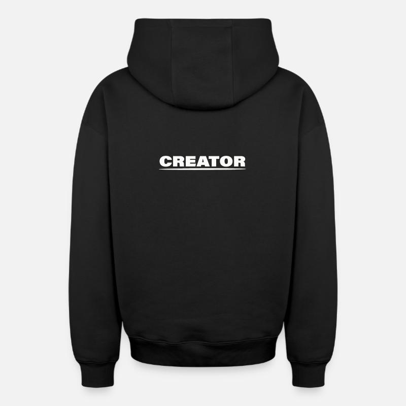 CREATOR - Oversized Heavyweight Unisex Zip Hoodie - Schwarz