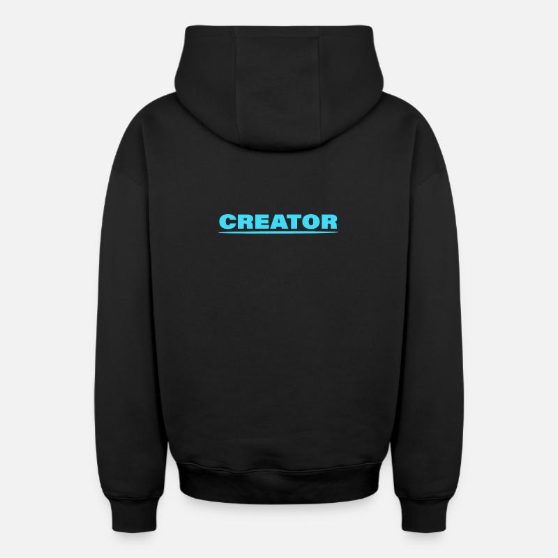 CRÉATEUR - Sweat à capuche unisexe zippé oversize épais SPREAD - noir