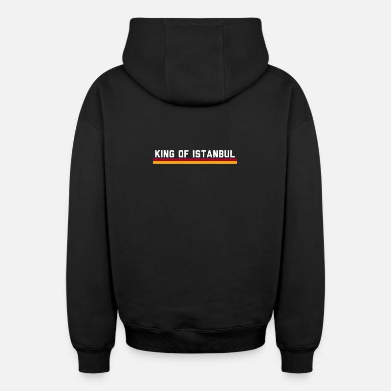 Aslan Istanbul - Sweat à capuche unisexe zippé oversize épais SPREAD - noir
