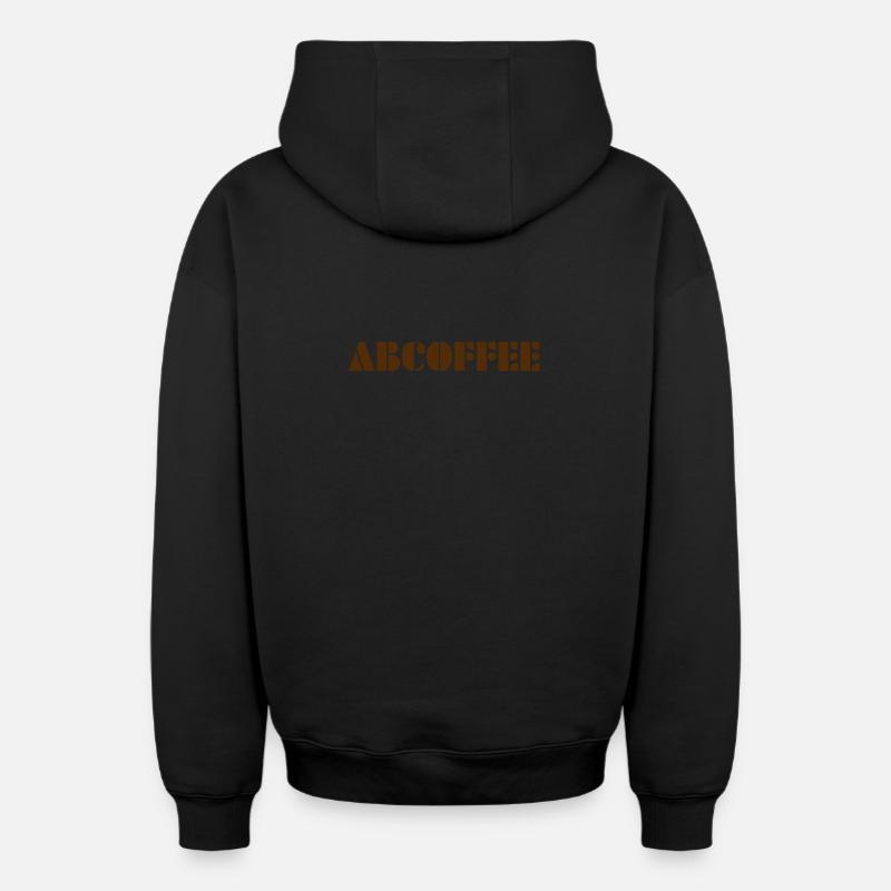 Alphabet du café - Sweat à capuche unisexe zippé oversize épais SPREAD - noir