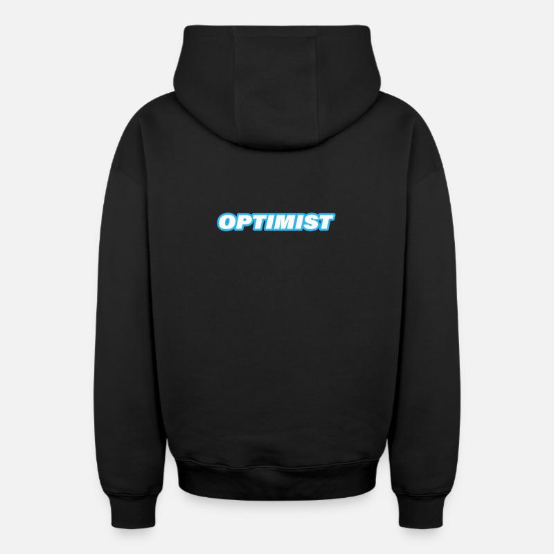optimiste - Sweat à capuche unisexe zippé oversize épais SPREAD - noir