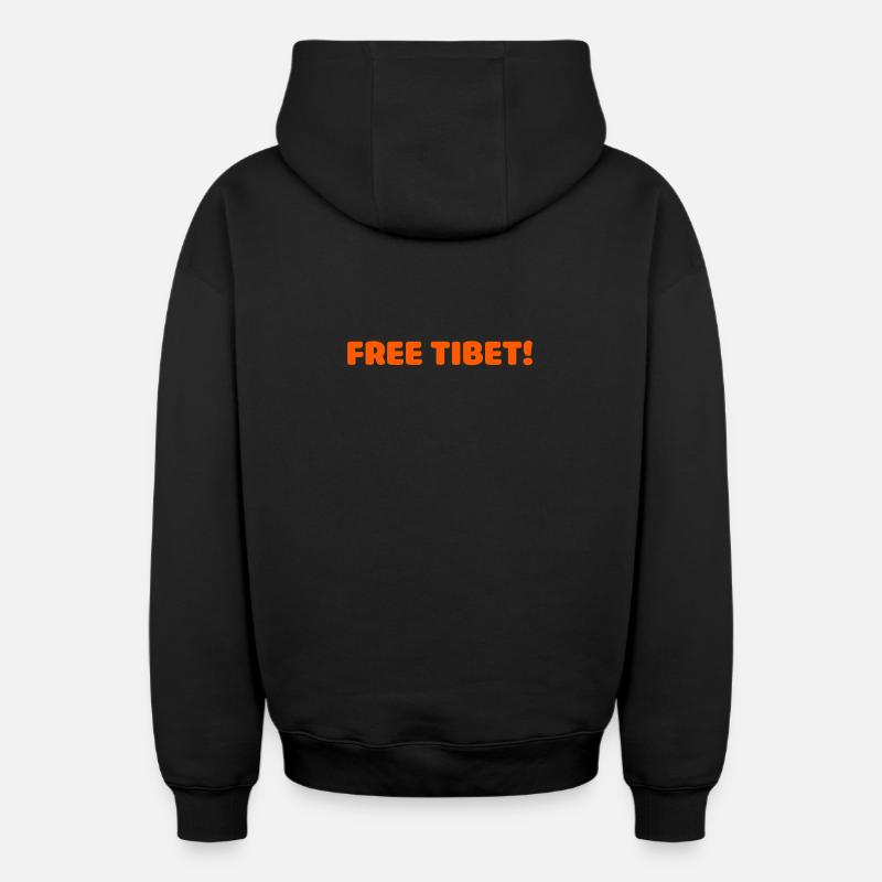 free tibet - Sweat à capuche unisexe zippé oversize épais SPREAD - noir