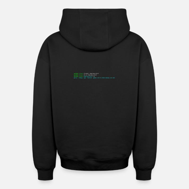 terminal linux - Sweat à capuche unisexe zippé oversize épais SPREAD - noir