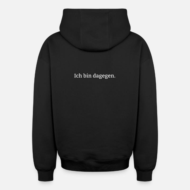 Je suis contre. - Sweat à capuche unisexe zippé oversize épais SPREAD - noir