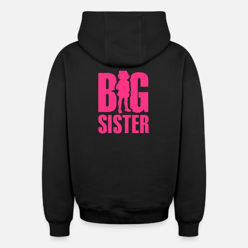 Big Sister - Sweat à capuche unisexe zippé oversize épais SPREAD - noir