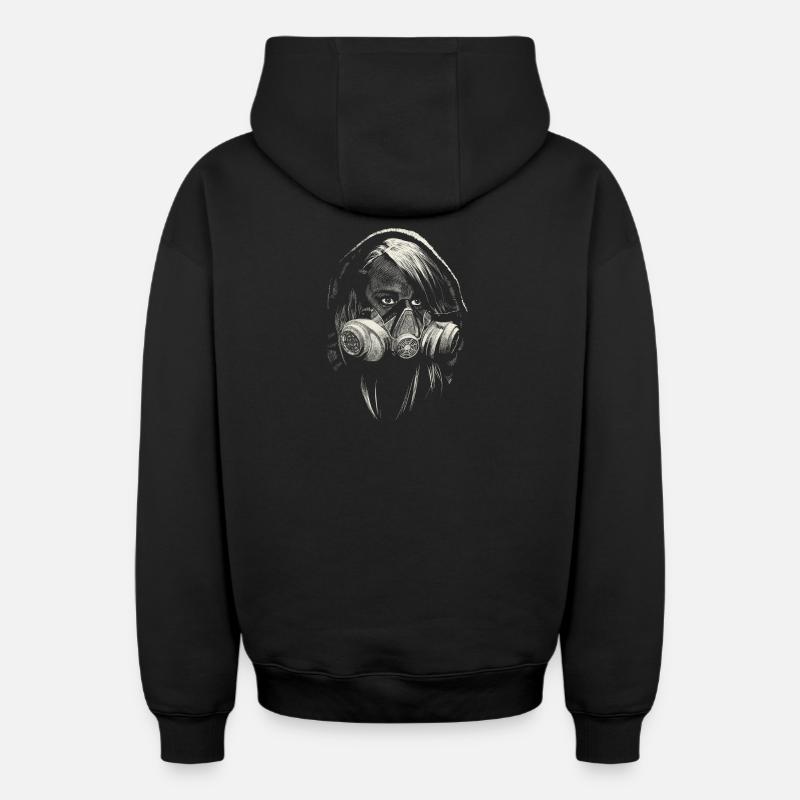 graffiti - Sweat à capuche unisexe zippé oversize épais SPREAD - noir