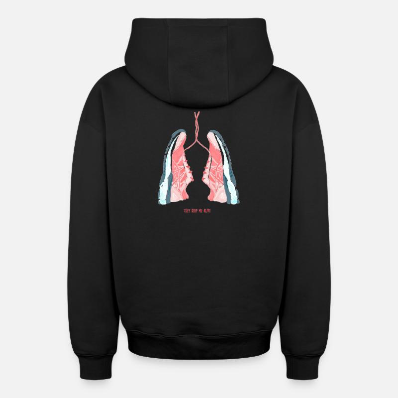 amoureux de la course - Sweat à capuche unisexe zippé oversize épais SPREAD - noir