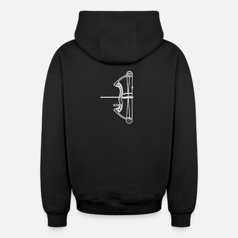 Bogenschießen Compoundbogen - Oversized Heavyweight Unisex Zip Hoodie - Schwarz