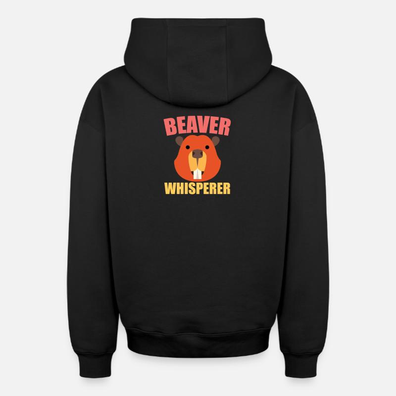 Beaver Whisperer - Sweat à capuche unisexe zippé oversize épais SPREAD - noir