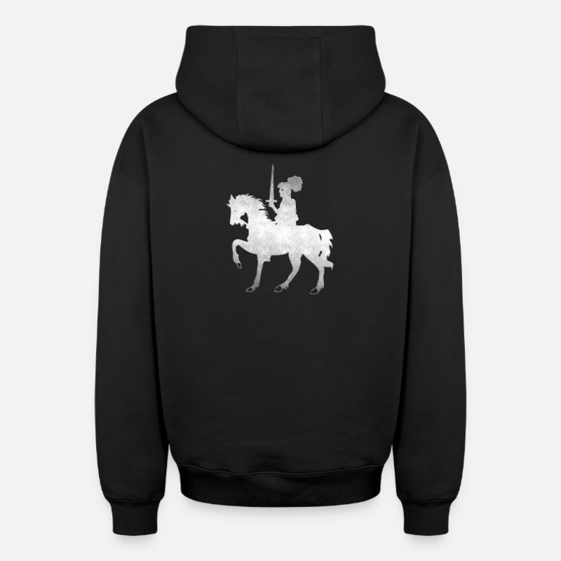 Chevaliers - Sweat à capuche unisexe zippé oversize épais SPREAD - noir