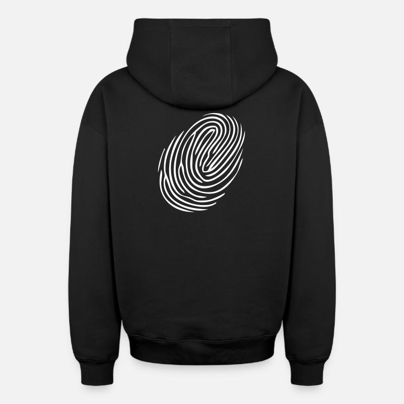Finger empreinte empreinte digitale - Sweat à capuche unisexe zippé oversize épais SPREAD - noir